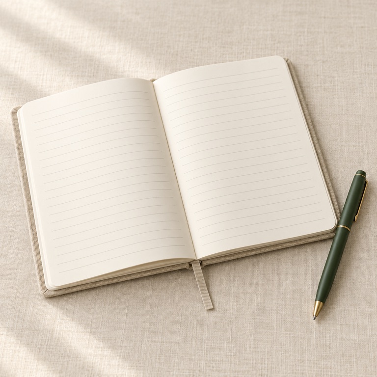 Symbolbild: offenes Notizbuch mit Stift